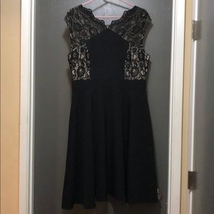 Maggy London Black and Nude dress